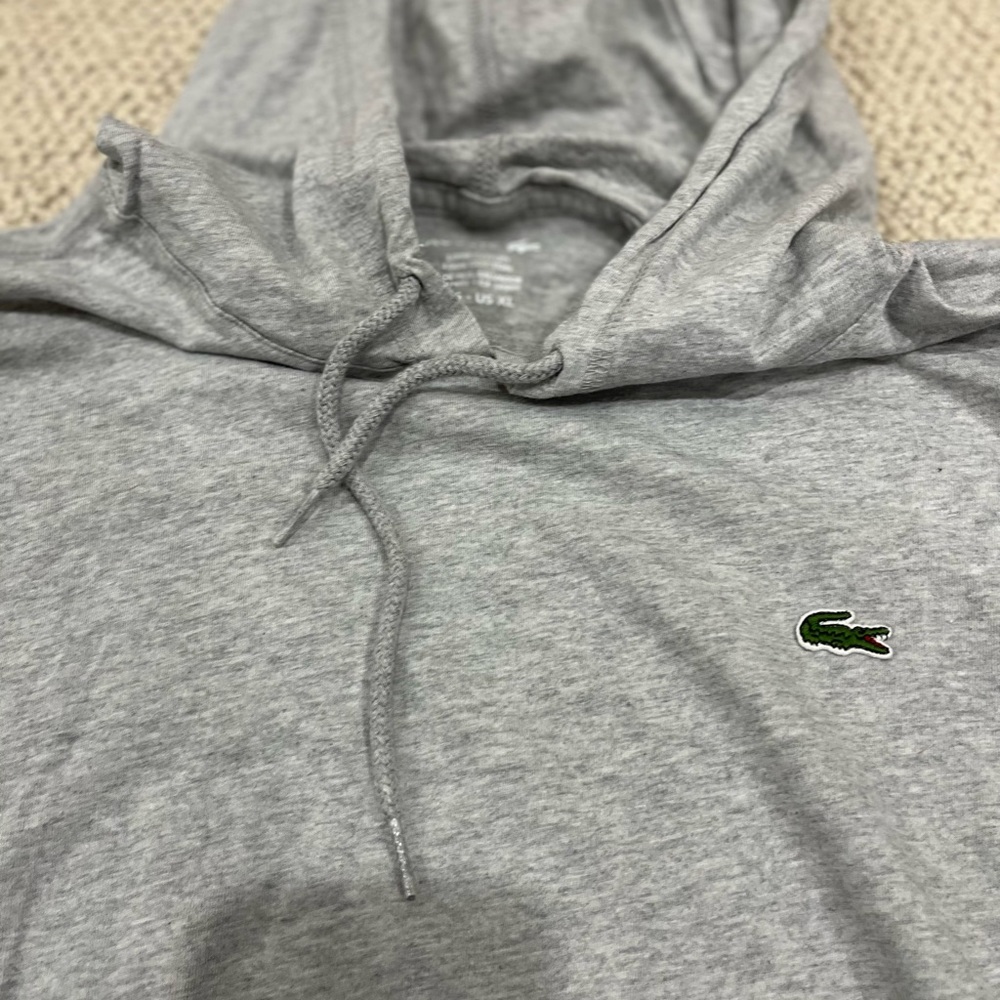 Lacoste grey long sleeve hoodie mens